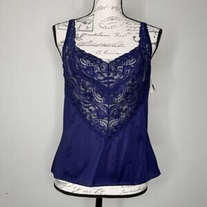 Vintage Vanity Fair Blue Lace Camisole Cami NWT Deadstock size 36 Made in USA